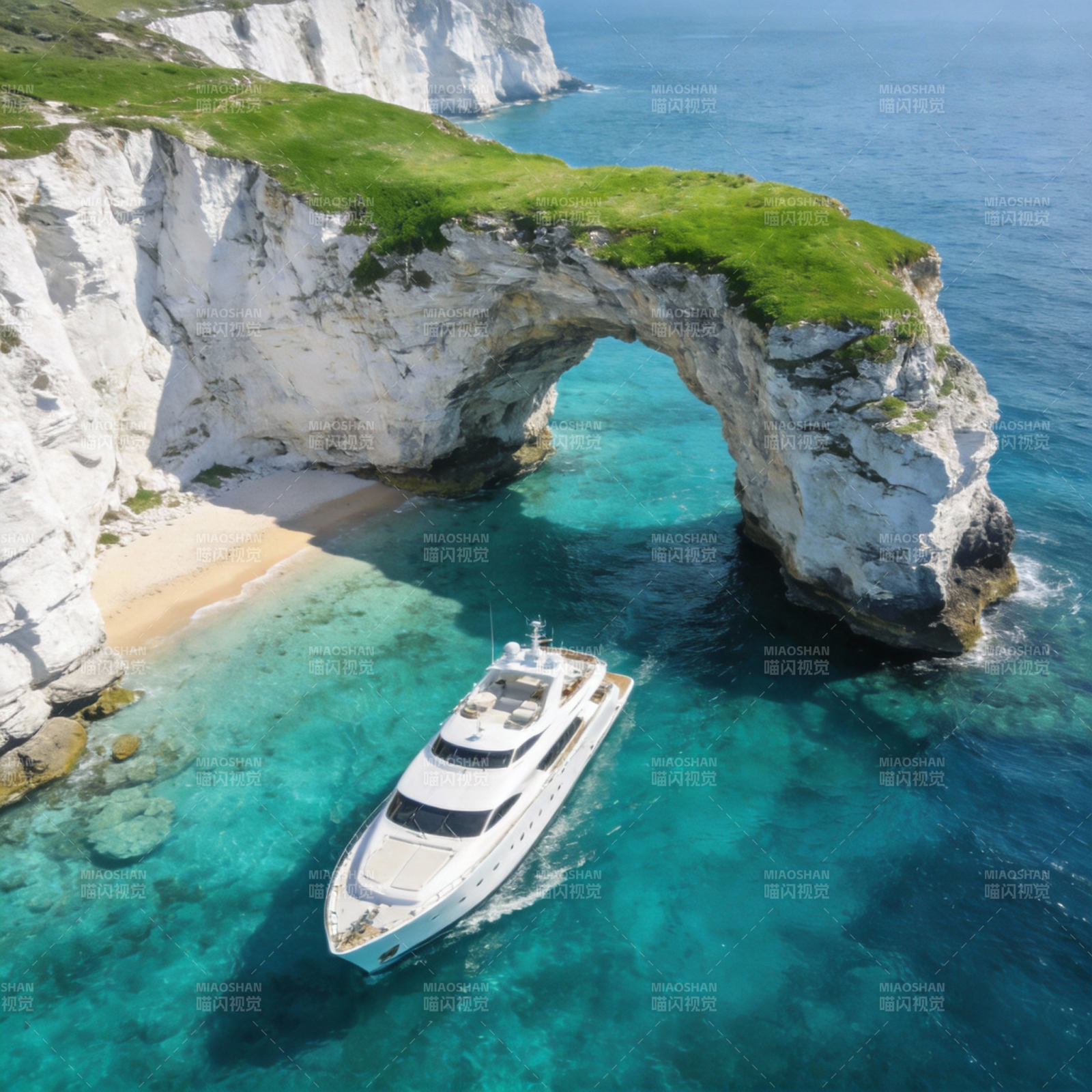 碧海游艇穿拱门图片