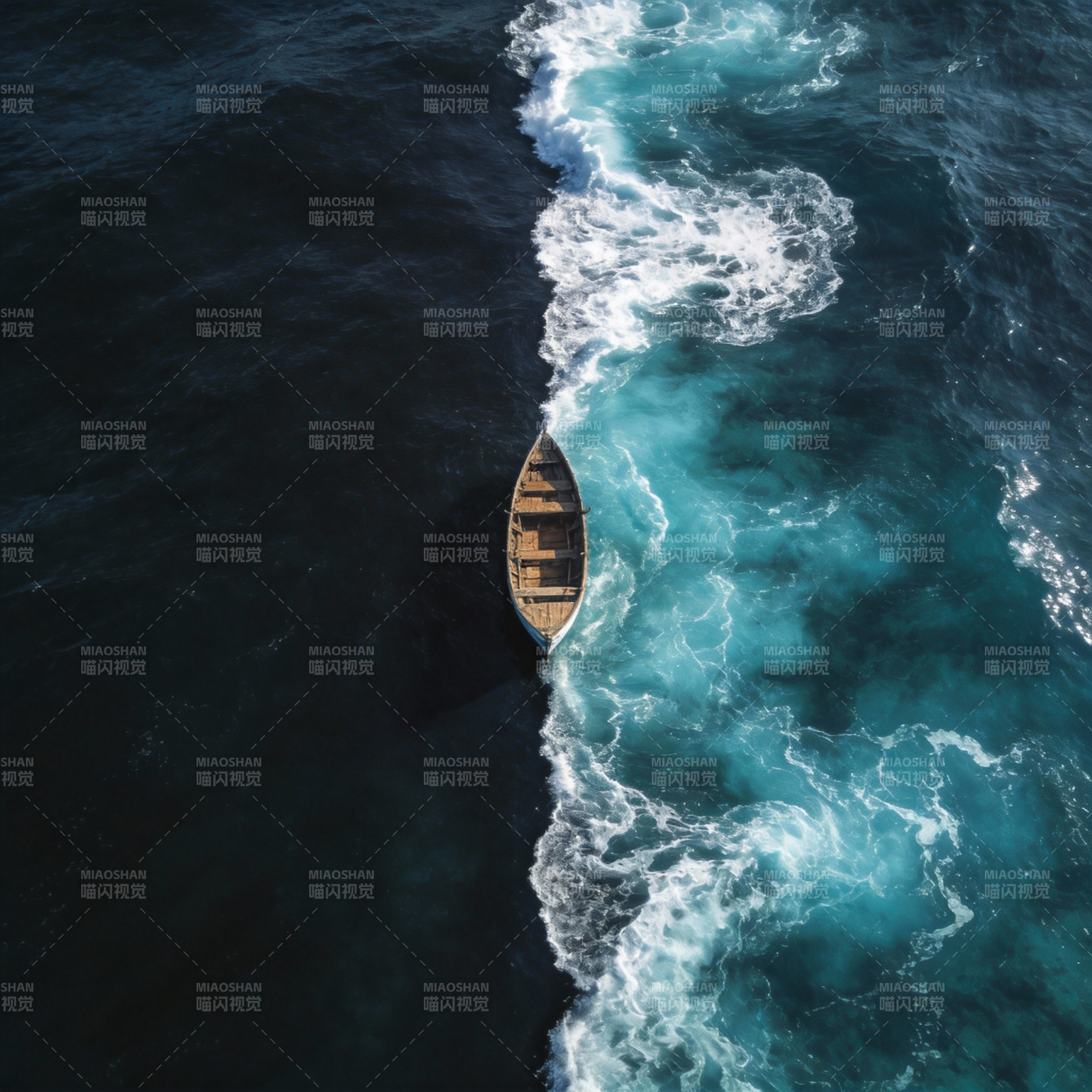 孤舟劈浪行图片