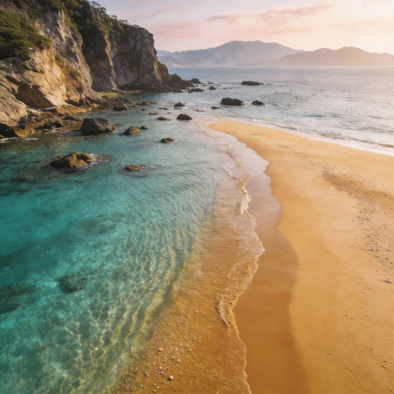 碧海金沙 静谧海岸图片