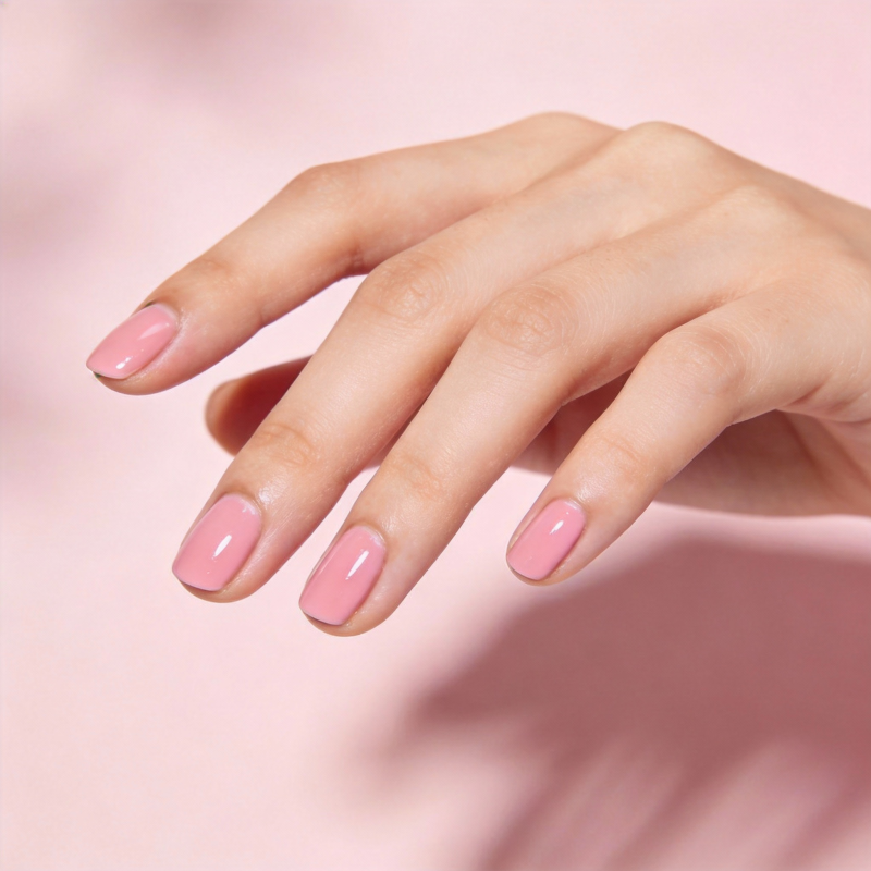 柔美粉嫩美甲图片