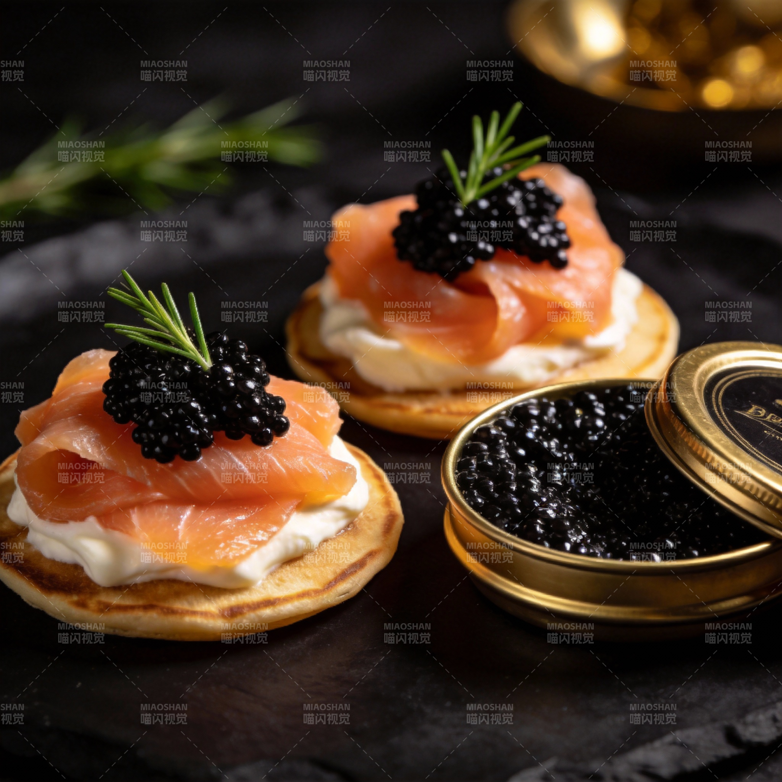 鱼子酱三文鱼塔图片