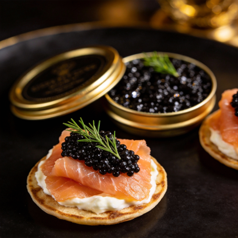 鱼子酱三文鱼塔图片