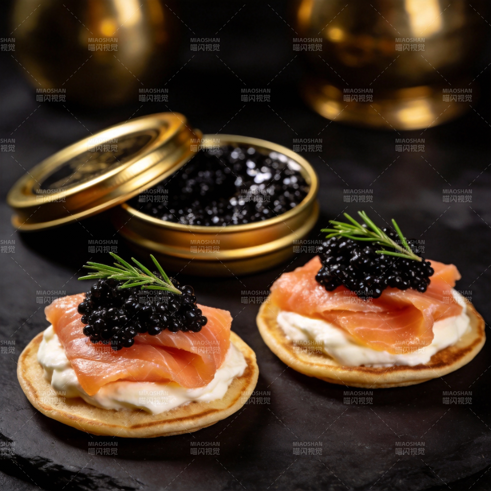 鱼子酱三文鱼塔图片