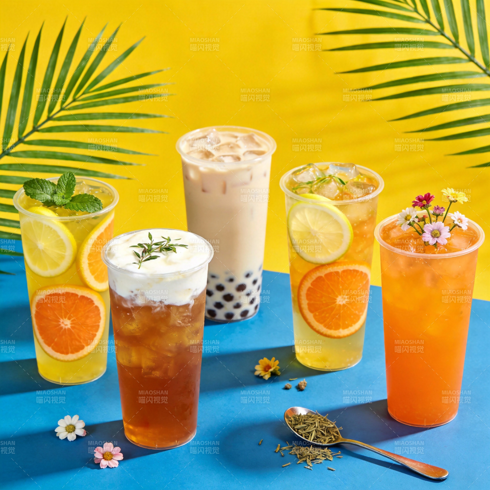 夏日果茶饮品图片