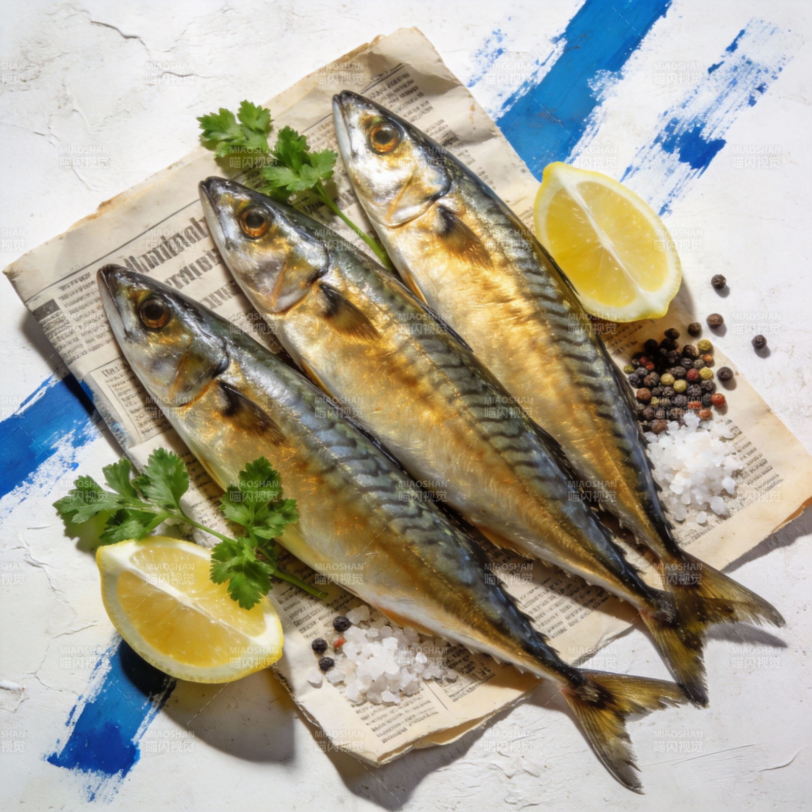 新鲜三文鱼配柠檬图片