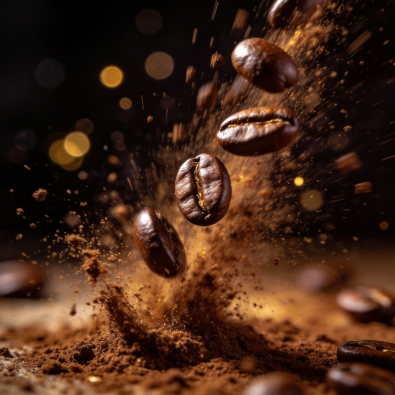 咖啡豆飞溅瞬间图片