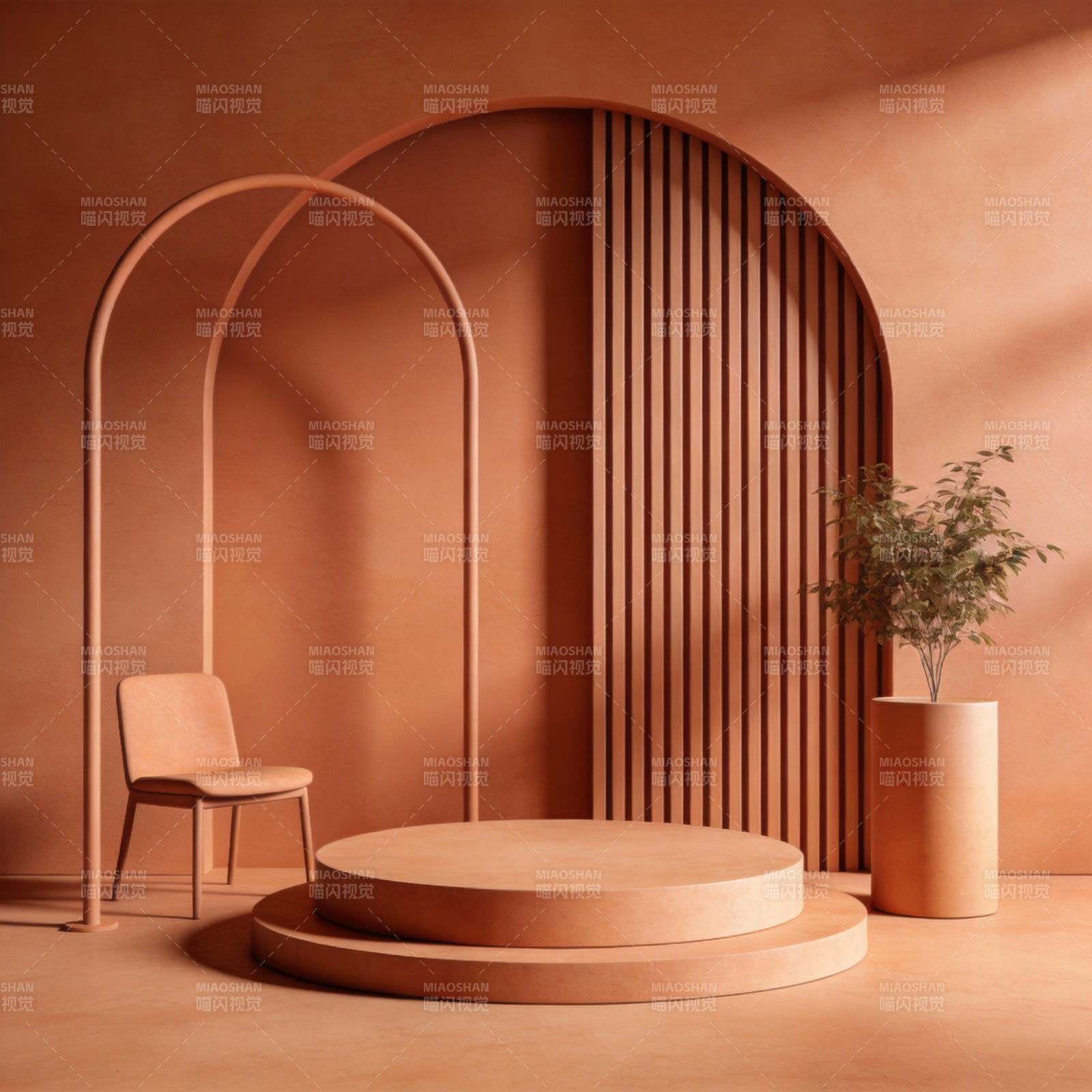 极简拱门空间图片