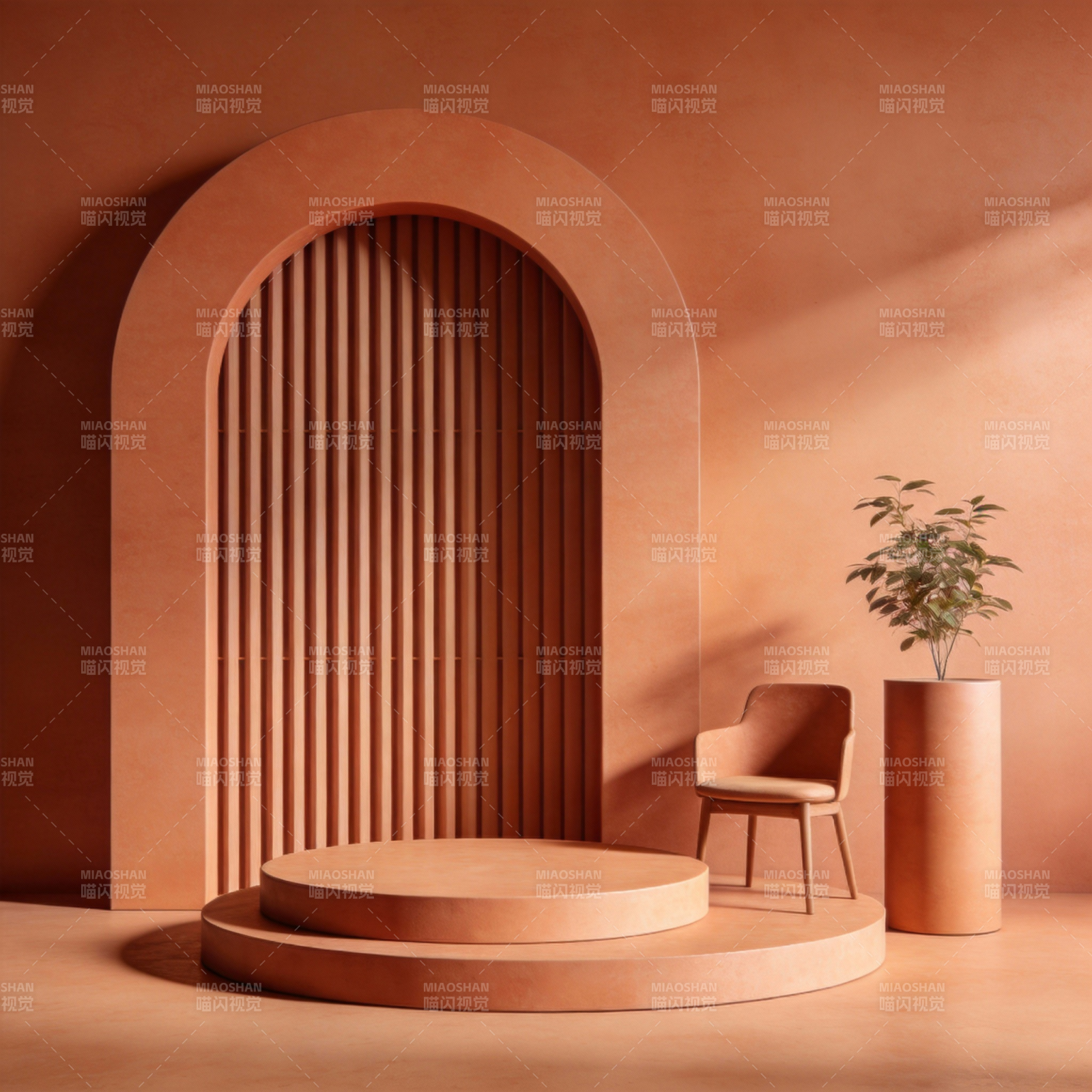 暖色极简空间图片