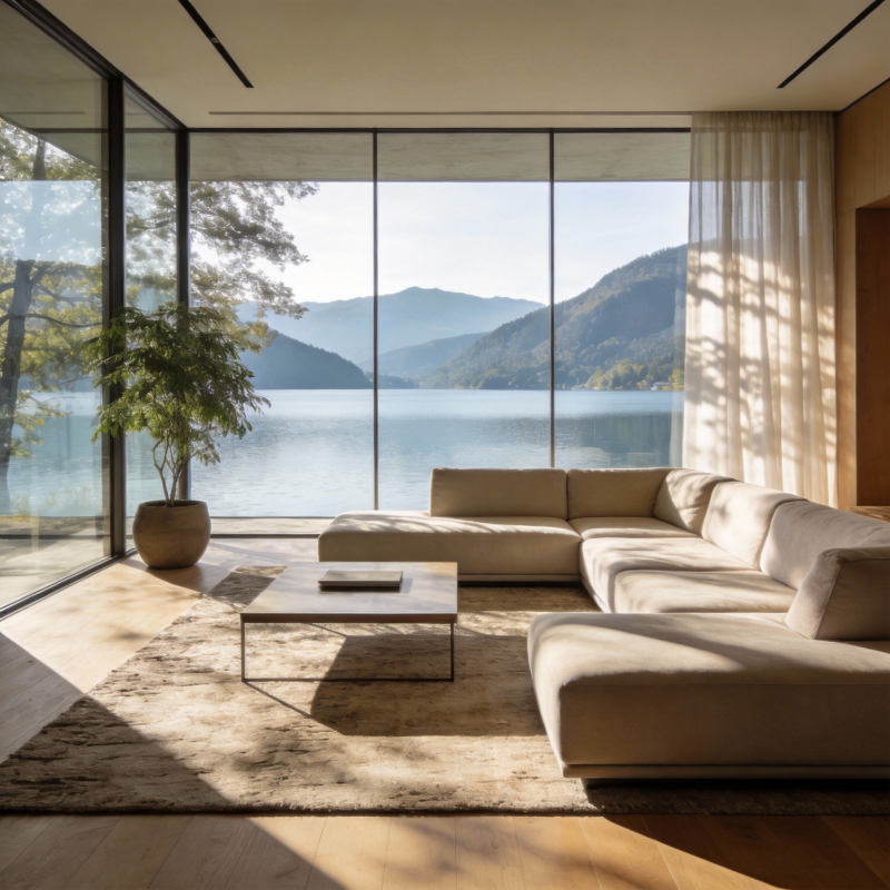 湖景客厅 宁静致远图片