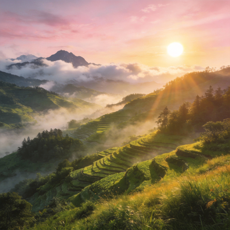 晨曦梯田云海图片