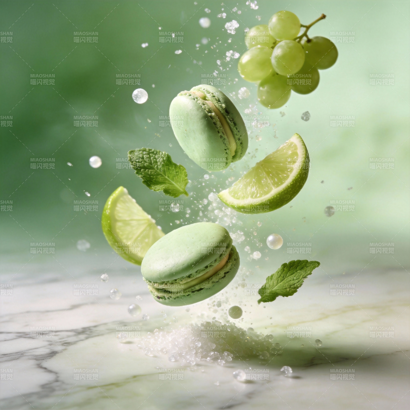 清新绿意跃动瞬间图片