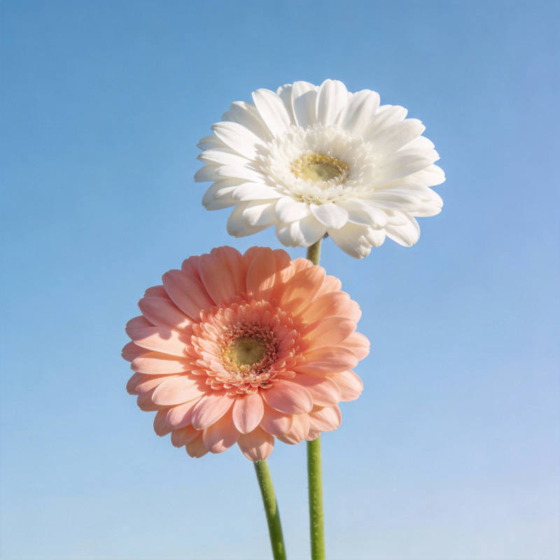 双色雏菊迎风绽放图片