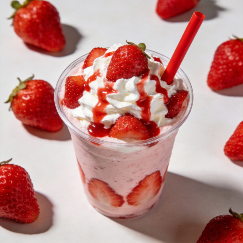 草莓奶昔 甜蜜诱惑图片