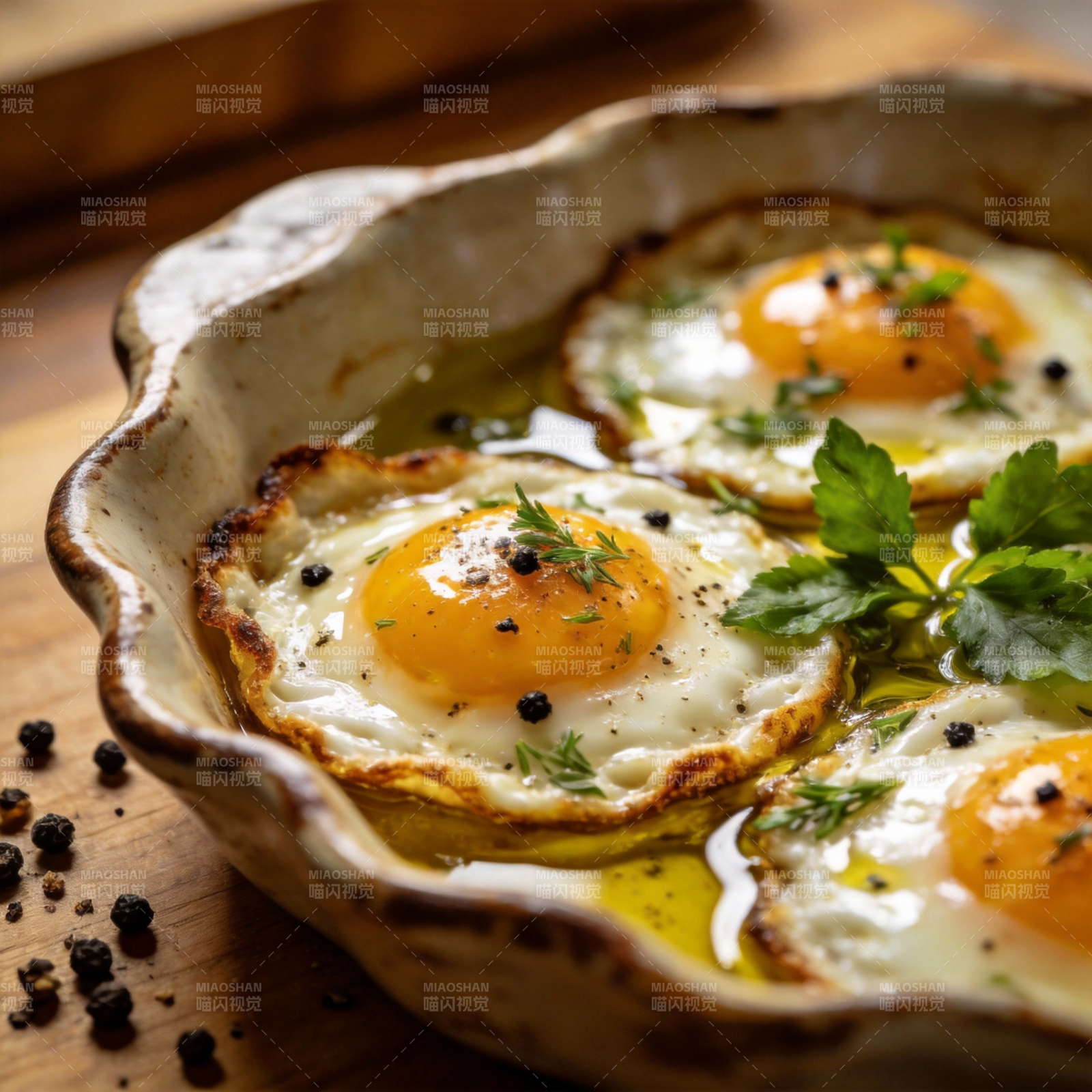 香煎蛋配香草图片