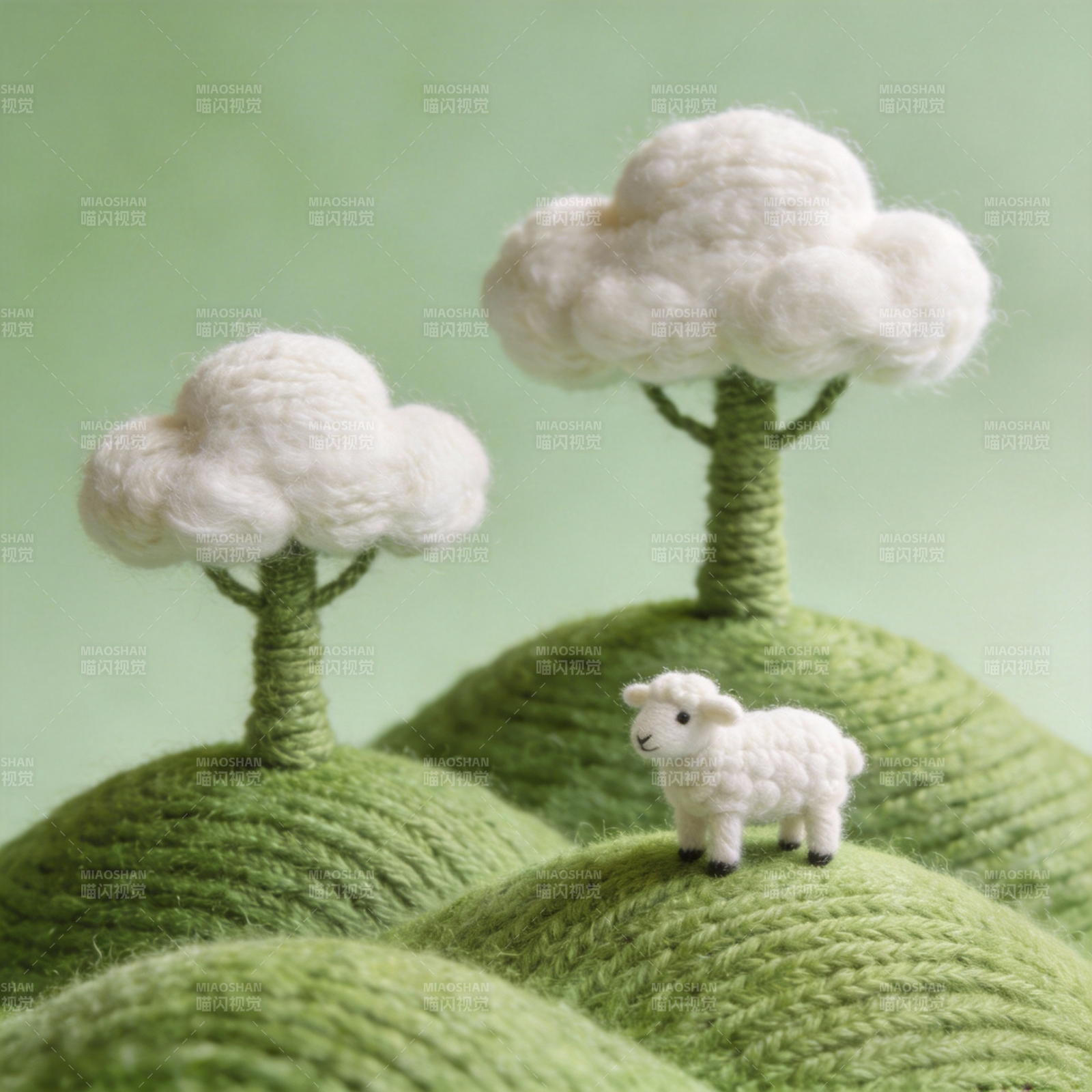 羊毛小羊与云树图片