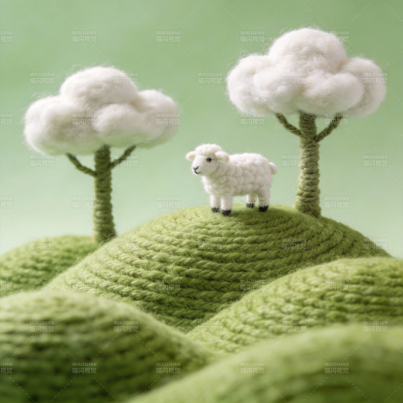 羊毛小羊与云树图片