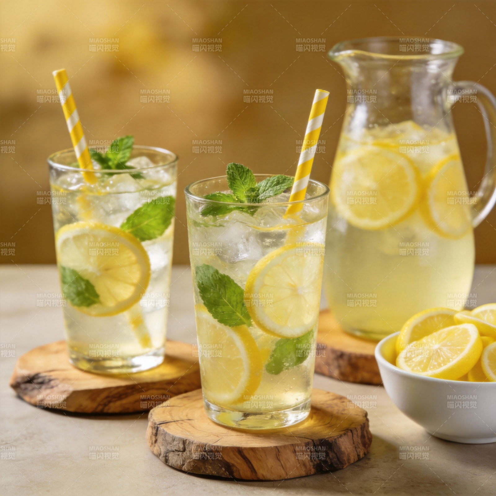 柠檬薄荷冰饮图片