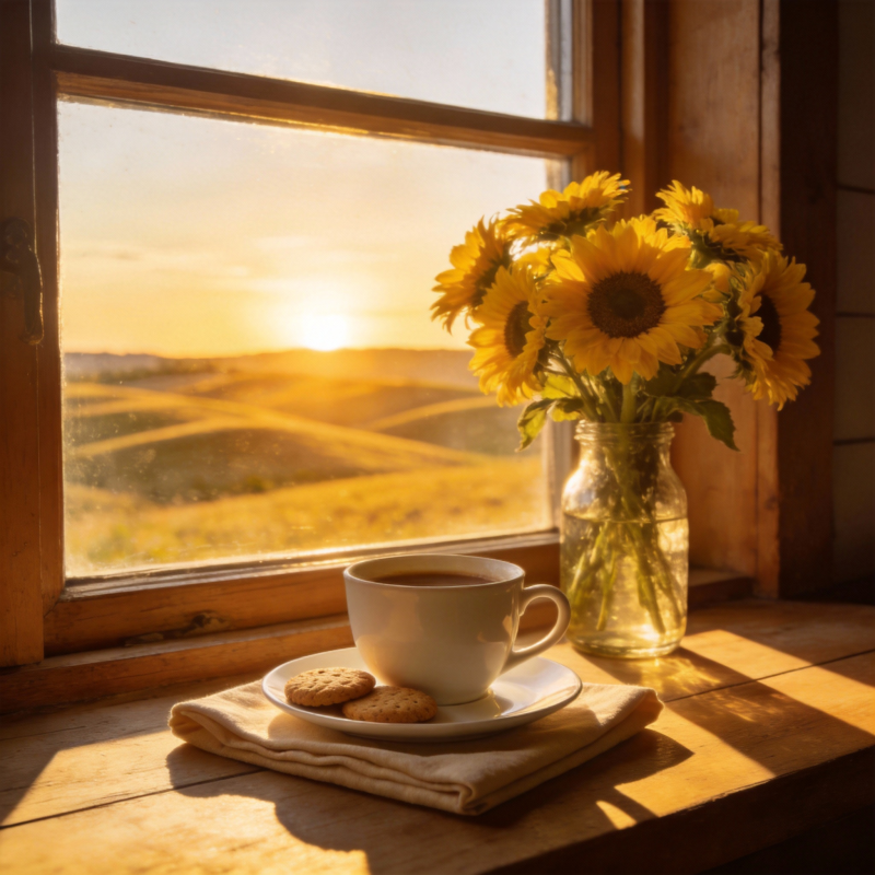 窗边的温暖时光图片