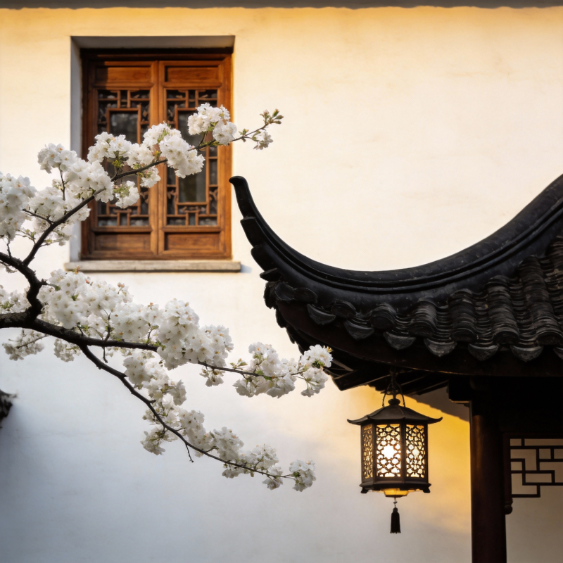 春樱映古檐图片