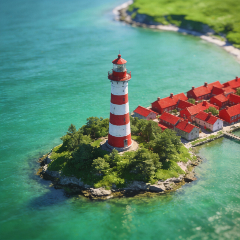 灯塔岛畔红屋群图片