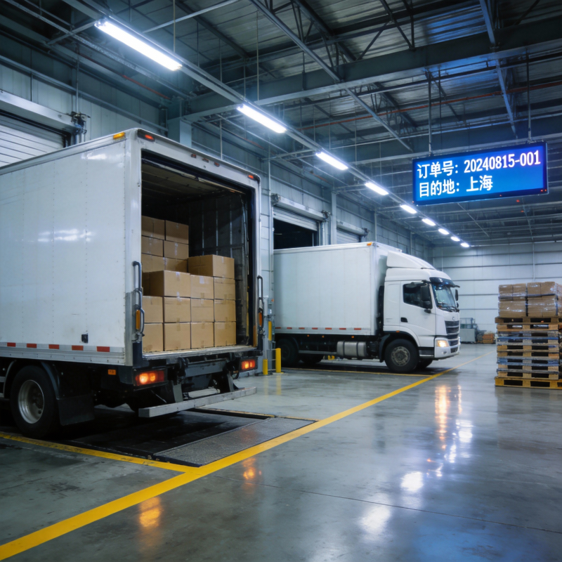 仓库装卸货物场景图片