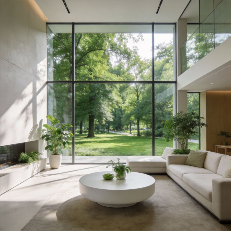 现代客厅绿意盎然图片