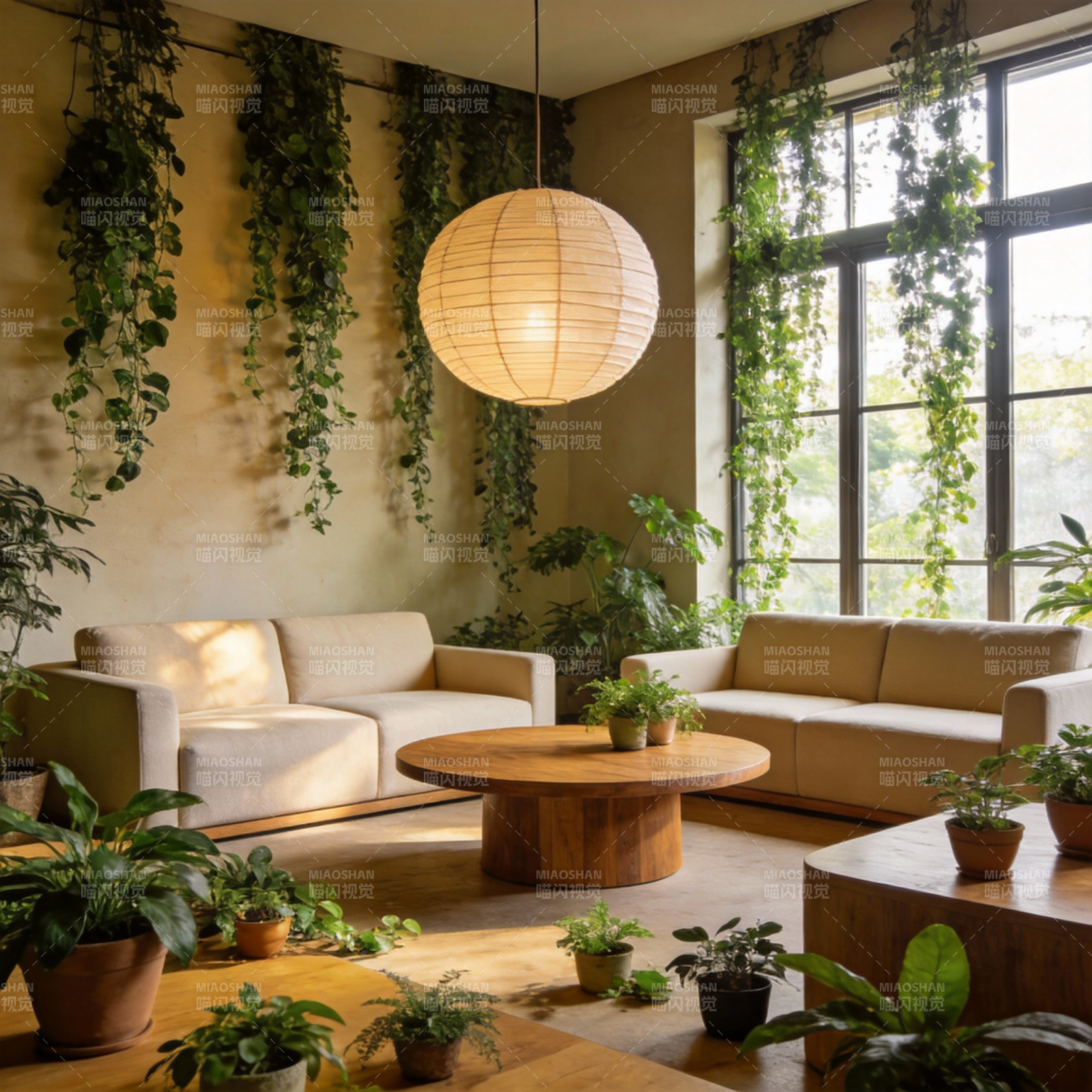 绿意盎然的客厅图片