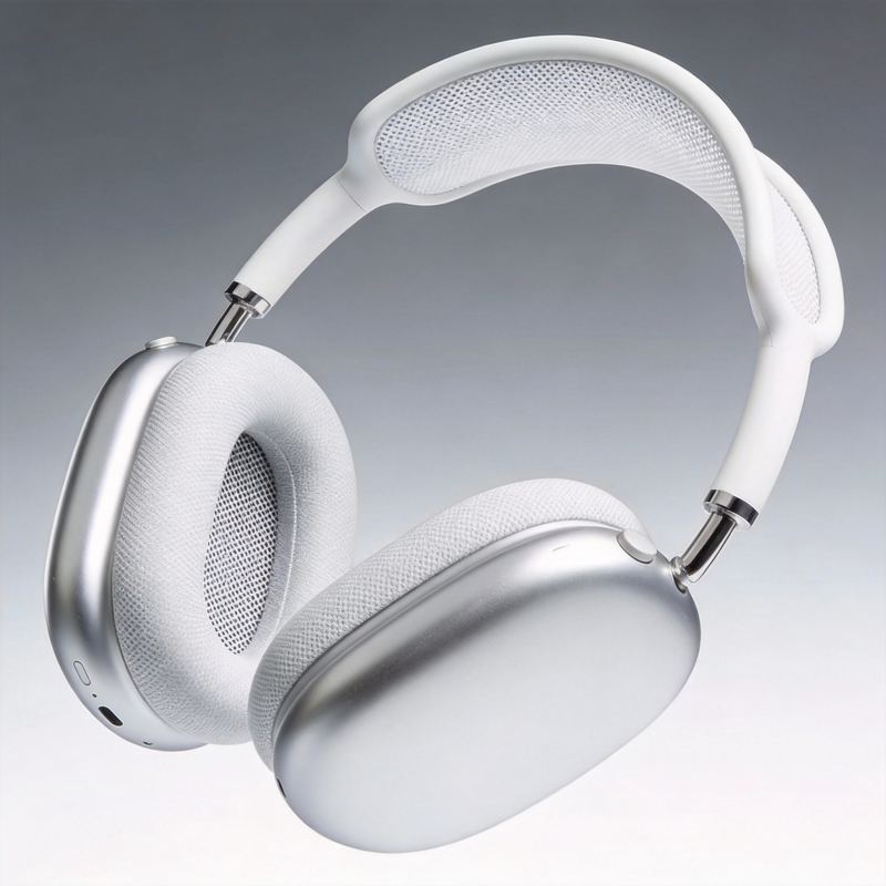 白色头戴式耳机图片