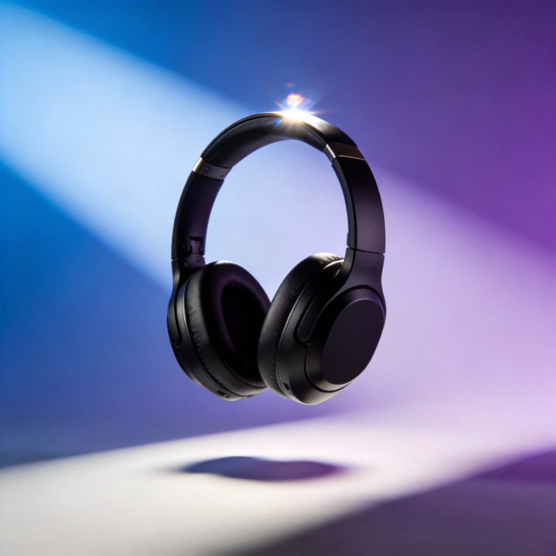 悬浮耳机光影艺术图片