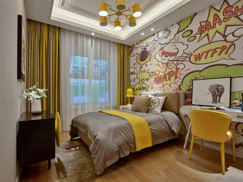 漫画风卧室设计图片