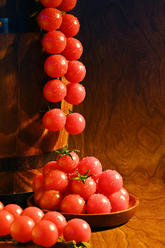 串收樱桃番茄特写图片