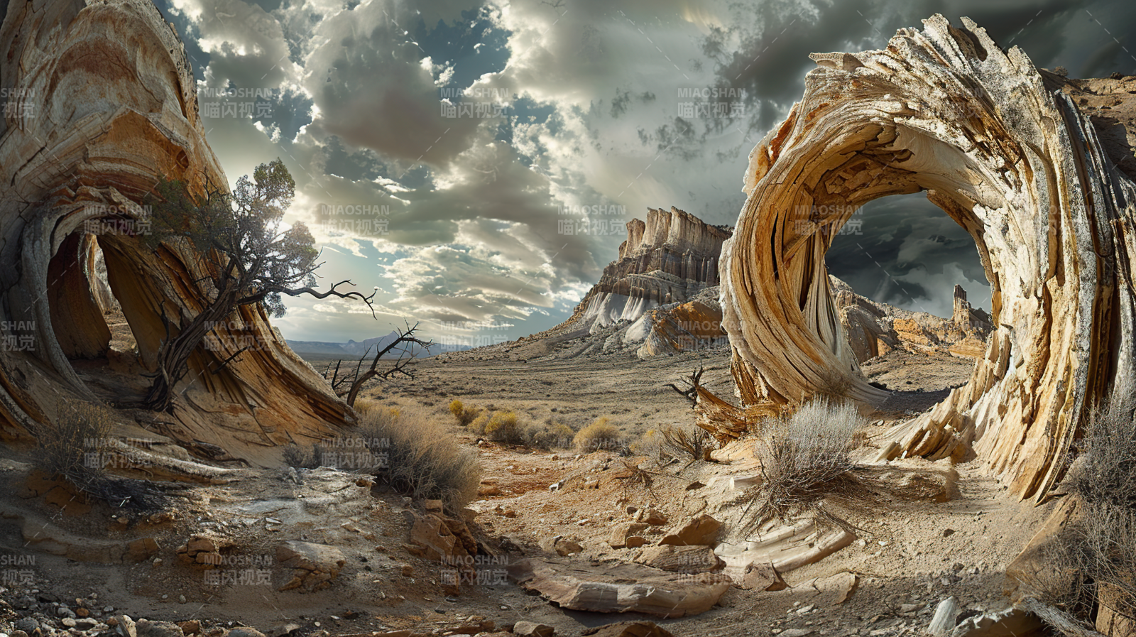 荒漠奇岩拱门图片