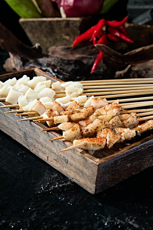 烧烤食材牛心管黄喉片图片
