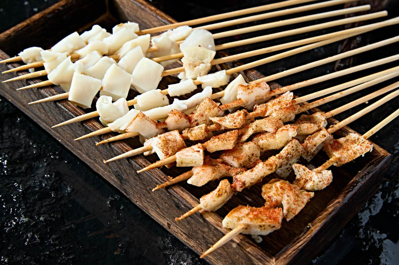 烧烤食材牛心管黄喉片图片