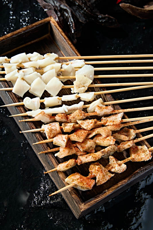 烧烤食材牛心管黄喉片图片