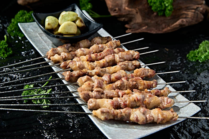 美味烧烤炭烤美味羊肉串图片