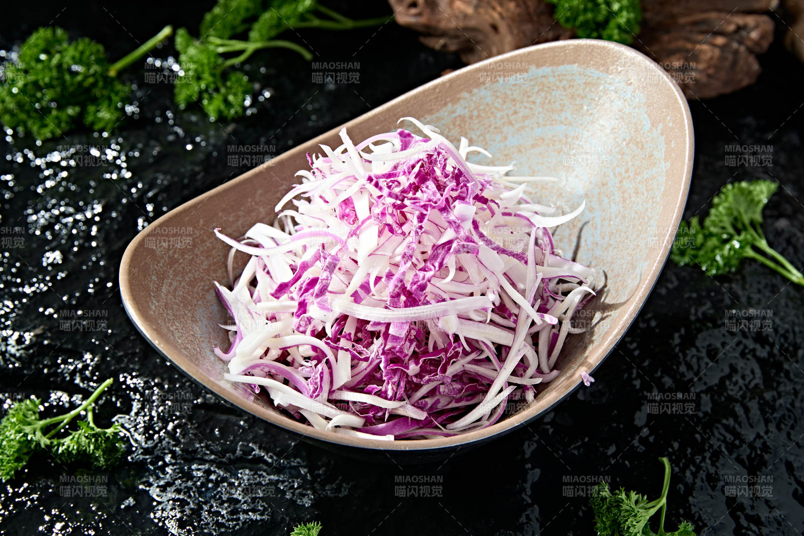 精美凉菜美味凉拌紫白菜丝图片
