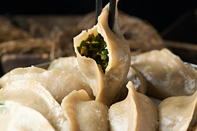 热腾腾的莜面蒸饺图片