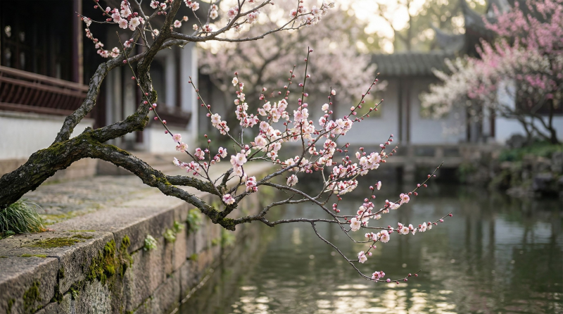 樱花映水 春意浓图片