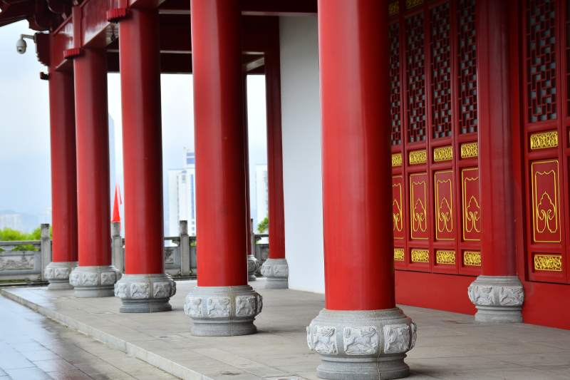 福州镇海楼红柱古建筑长廊图片