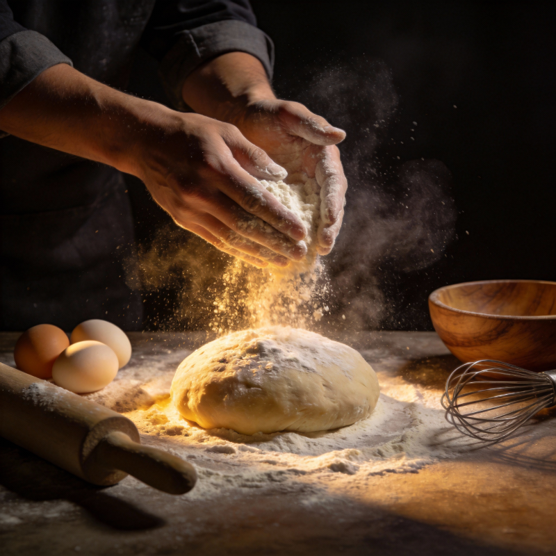 揉面撒粉瞬间图片