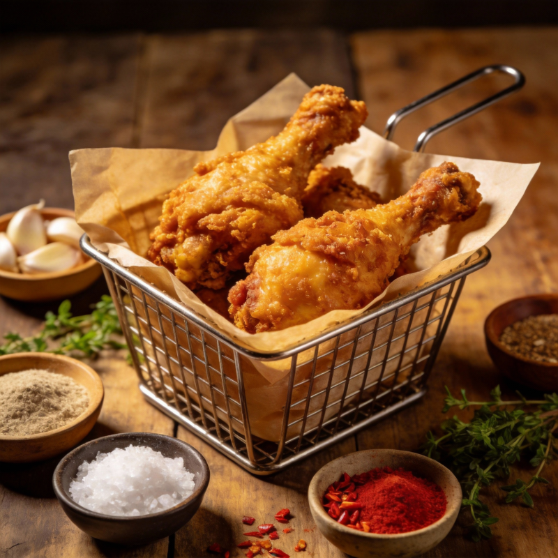 香辣炸鸡腿图片