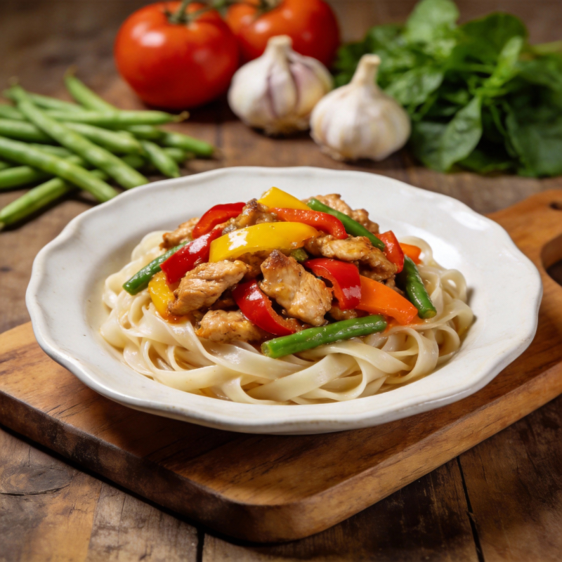 彩椒鸡丝面图片