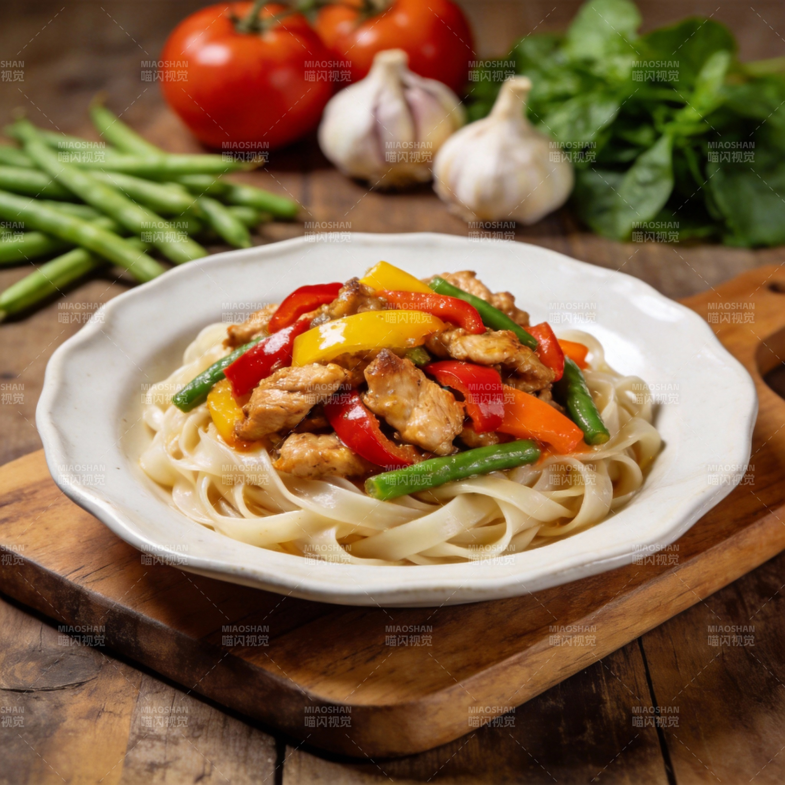 彩椒鸡丝面图片