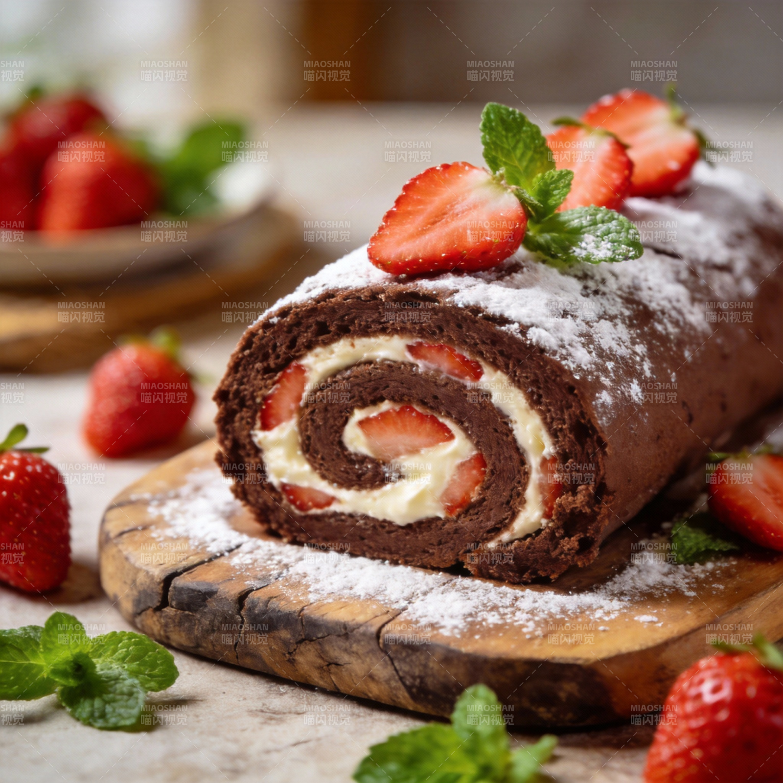草莓巧克力卷图片