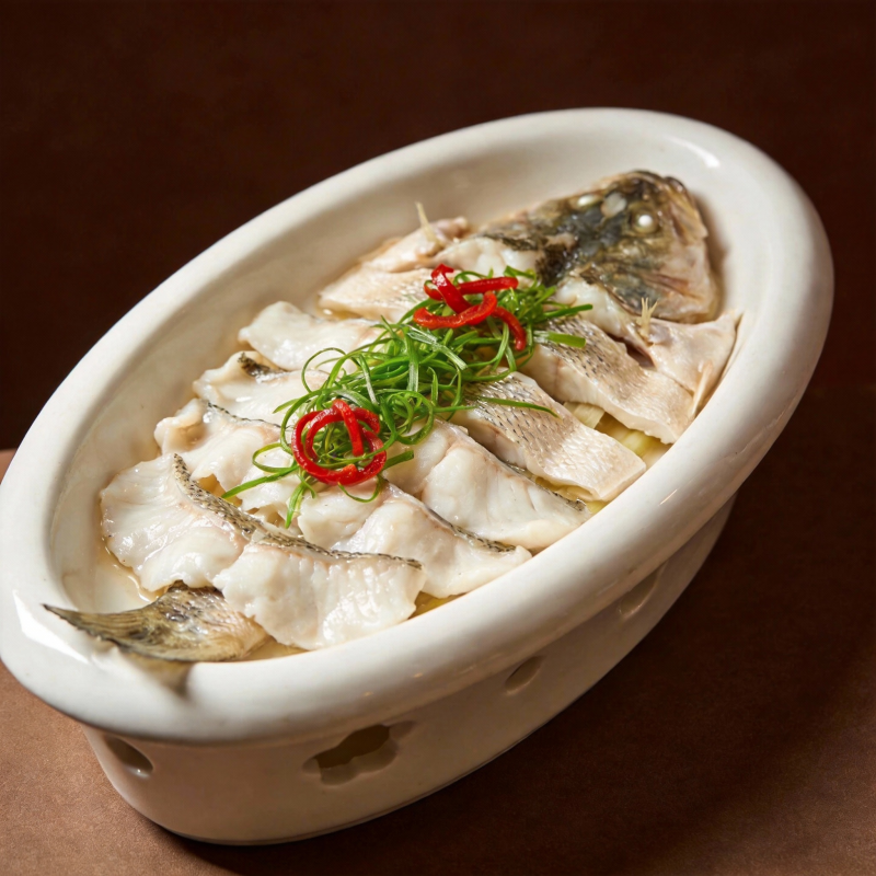 清蒸鱼片配红椒图片