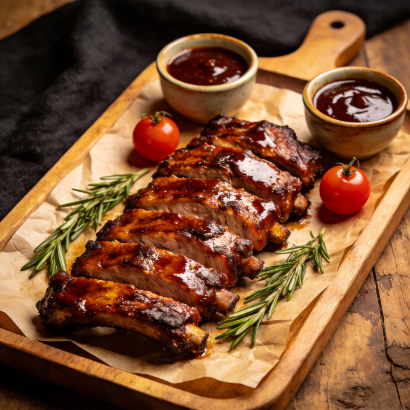 蜜汁烤肋排图片