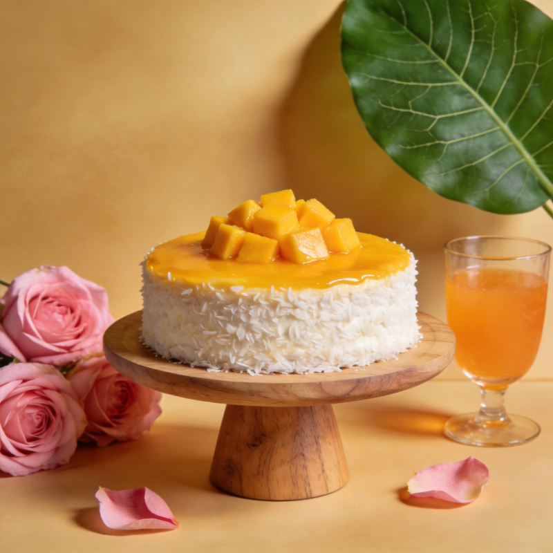芒果椰蓉蛋糕图片