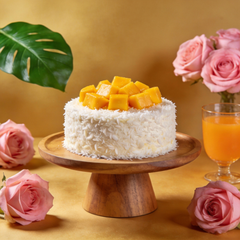 芒果椰蓉蛋糕图片