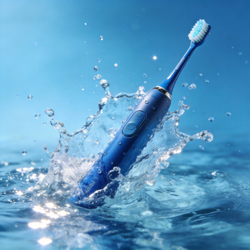 水花中的电动牙刷图片